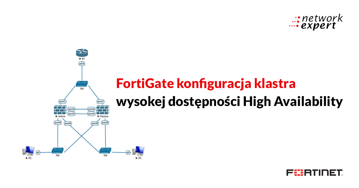 FortiGate konfiguracja klastra wysokej dostępności High Availability (HA) cluster
